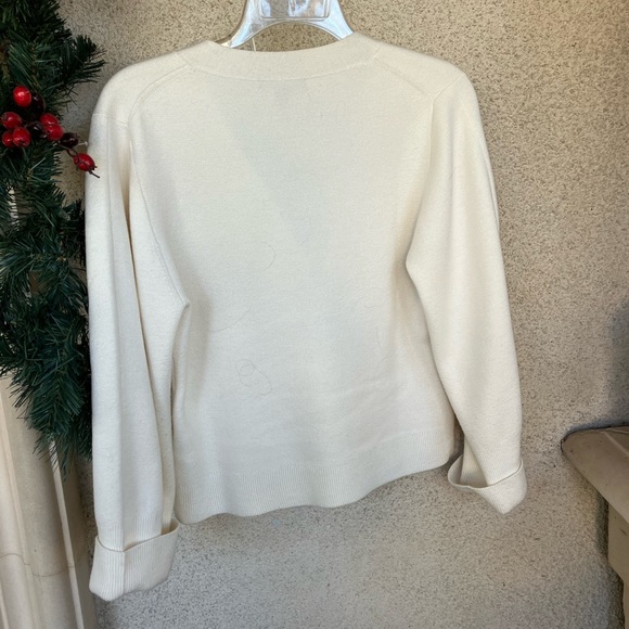 J.Crew Women's Cinched-waist cropped cardigan sweater, IVORY, Sz S BF006 - Picture 6 of 7